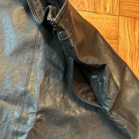 Diane Von Furstenberg DVF A-Line Leather Skirt with Pockets Black Size 0 EUC - Picture 3 of 4